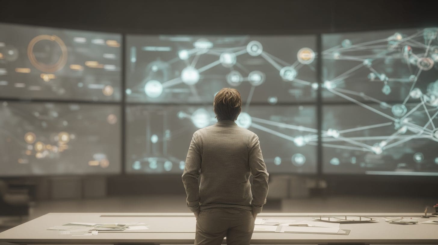 Digital strategist planning WebPage Schema implementation for improved SEO visibility using a connected roadmap and structured data interface